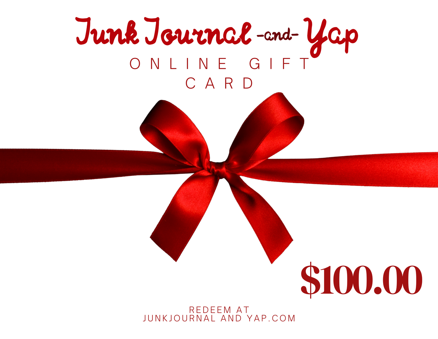 Junk Journal And Yap Online Gift Card