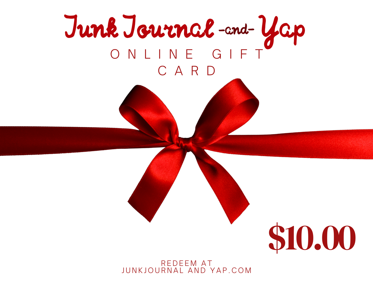 Junk Journal And Yap Online Gift Card