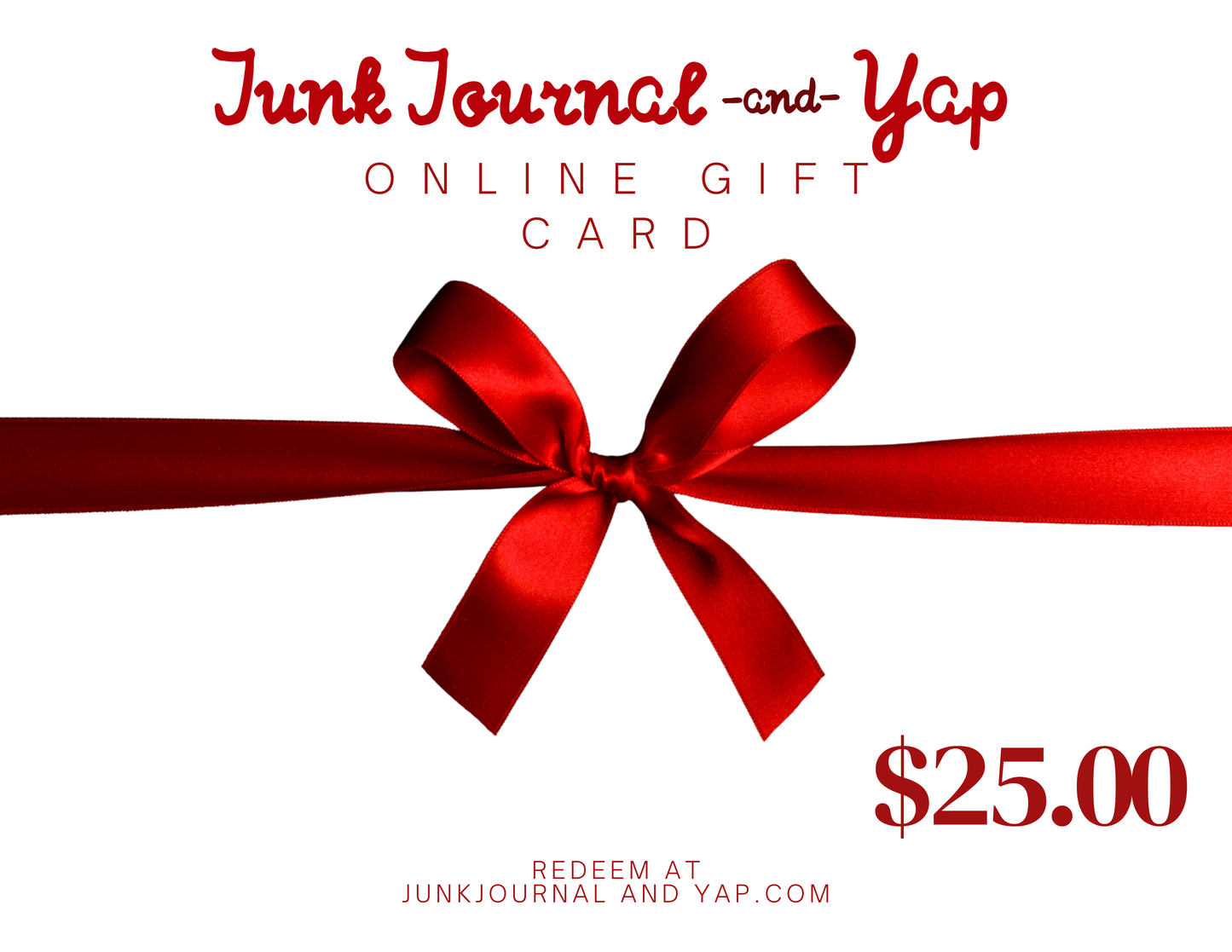 Junk Journal And Yap Online Gift Card