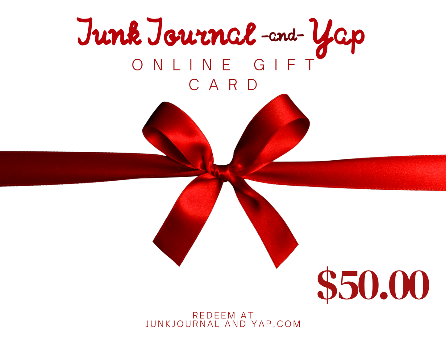 Junk Journal And Yap Online Gift Card