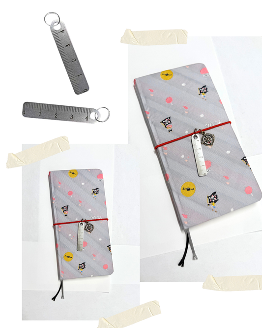 Mini Metal Ruler Keychain for Journaling